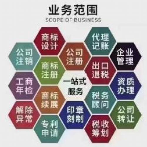 营业执照、注册公司、代理记账、会计、财税、核定、变更、注销等