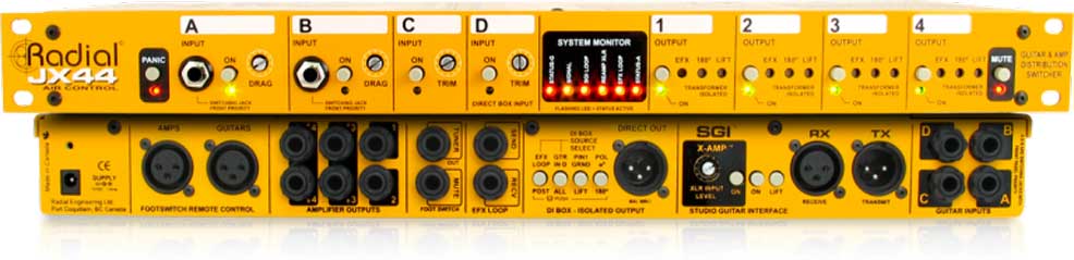 <-><->Radial JX44 4 x 4吉他信号放大分配管理器DI直插盒批发零售 隔离变压器 消除接地回路的噪声DI直插盒