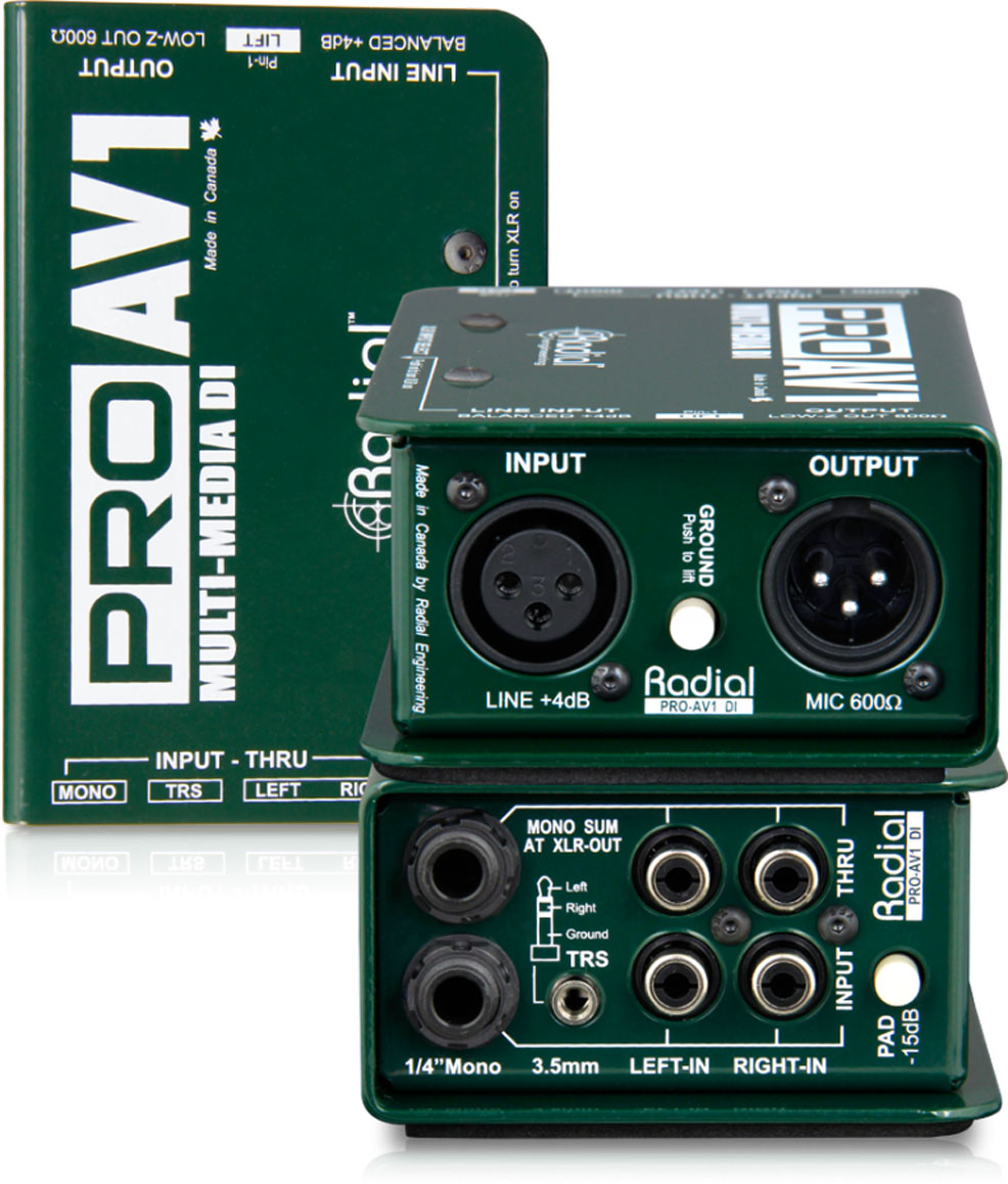 <-><->Radial ProAV1 单声道DI盒批发零售 非平衡输入DI直插盒 无源DI直插盒 单通道DI盒 无源ID盒