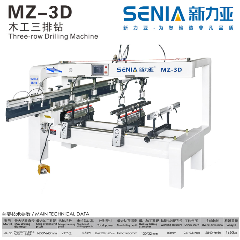 河南河南SENIA-新力亚 河南郑州木工三排钻3D 排钻 钻床 木工机械排钻 钻床三排钻钻床机