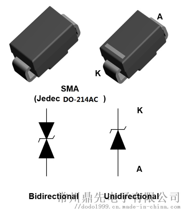 贴片保护二**管SMA封装SMA6J5.0A