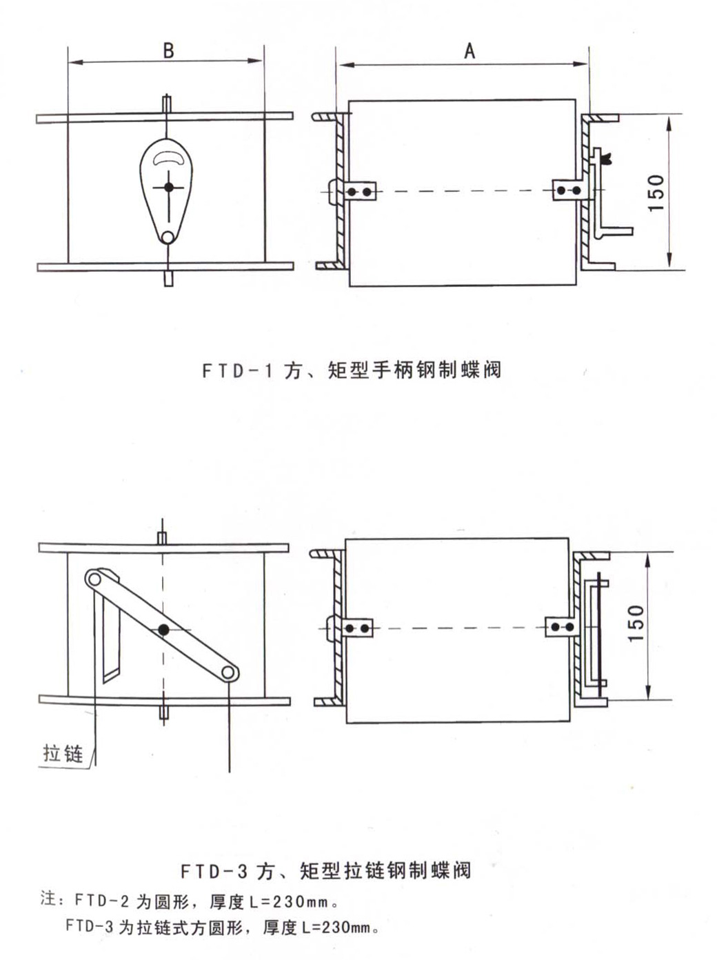 山东德州供应山东亚太方矩形钢制蝶阀FTD-1