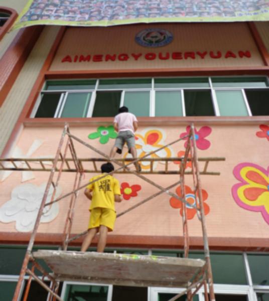 广东深圳供应广州市弘奇墙艺幼儿园壁画装饰室内PVC地板胶室外悬浮地板