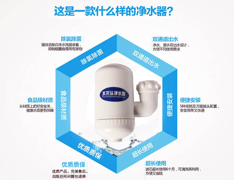 广东广东厂家直销净水器家用厨房自来水过滤器净水器批发水龙头滤水器除氯水龙头净水器