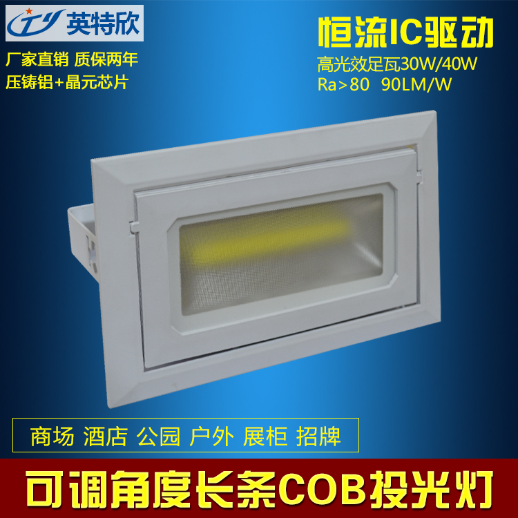 供应方形防水COB旋转led投光灯LED路灯广告灯招牌灯30W/40W