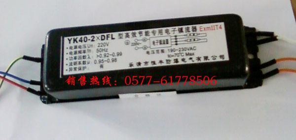 供应YK40-2×DFL型40W一托二单脚荧光灯镇流器惟丰防**