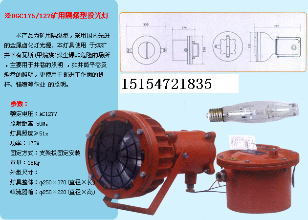 山东济宁供应DGC隔**型投光灯