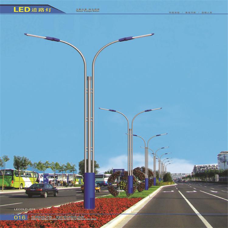 LED市电路灯 户外市政道路双头双臂LED路灯 定制高低臂太阳能路灯