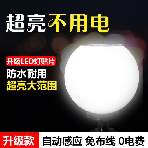 厂家直销太阳能led柱头灯圆球球形柱头灯家用围墙大门柱子灯