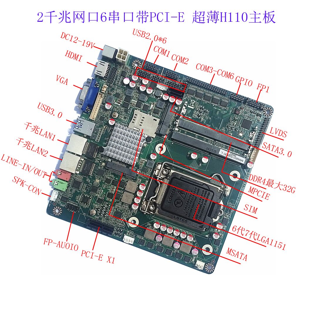 广东广东工业平板ITXH110安检机主板、数字标牌主板、一体机主板