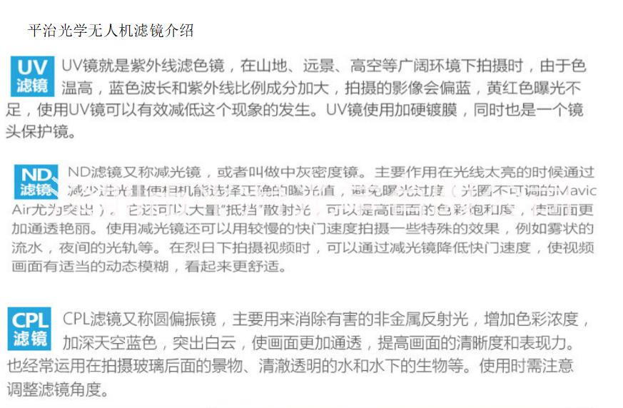 广东广东无人机滤镜光学UV保护镜 ND镜、无人机Mavic Air新款镜片