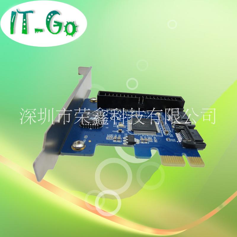 广东广东硬盘控制卡双7pin扩展卡PCI-E转双内SATAIIPCIE转双SATAIIIDE