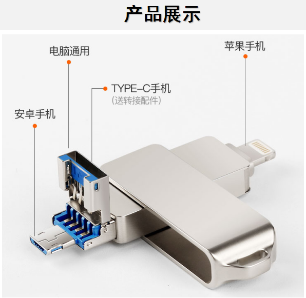 手机电脑平板三合一通用高速U盘