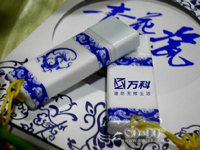 广东东莞惠州青花瓷u盘，惠州青花瓷套装