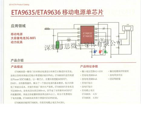 供应ETA9635/9636移动电源单芯片