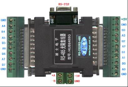 湖北武汉HUB8485G光隔485集线器光隔RS485232转8路48