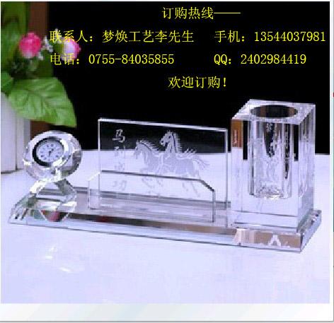 广东深圳供应酒店揭牌仪式纪念品，水晶笔筒礼品，水晶鼎纪念品，水晶摆件