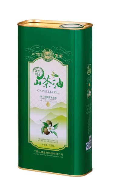 专版印刷定制1.25L山茶油铁罐 食用油包装设计 山茶油礼品铁罐