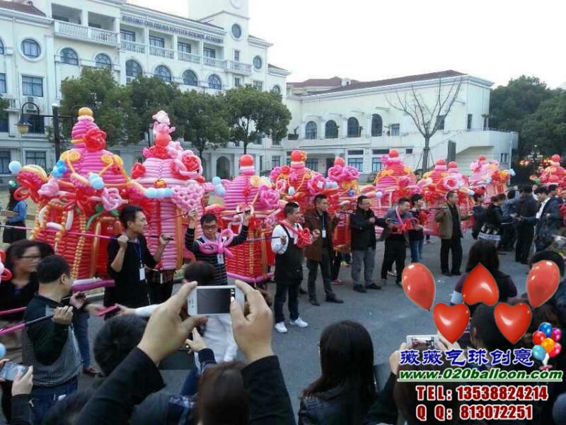 供应广州气球布置装饰集体婚礼花轿气球气球飘空气球设计创意