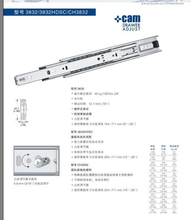 河北石家庄供应雅固拉3832/静吸式滑轨/进口导轨