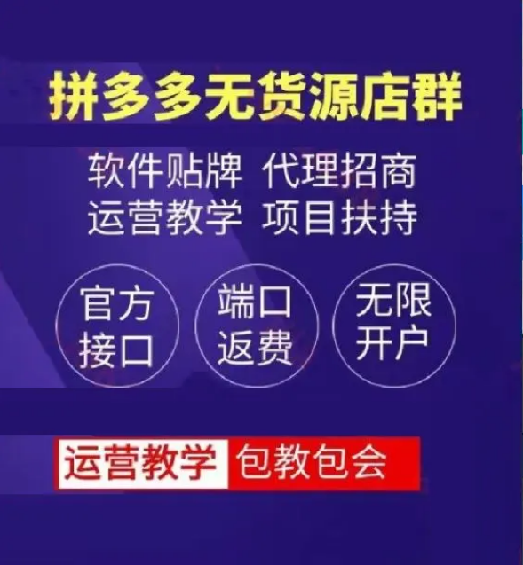 <-><->互联网项目网店创业加盟多少钱，拼多多网店运营培训+店群软件招商代理