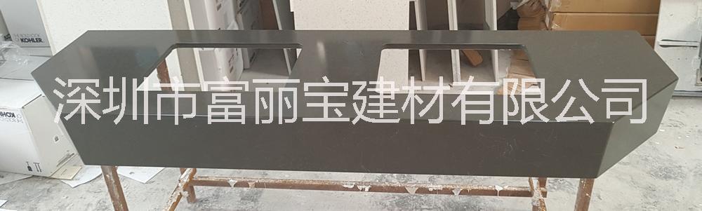 深圳厂家直供黑色花纹石英石橱柜台面 公寓酒店家庭厨房台面新款