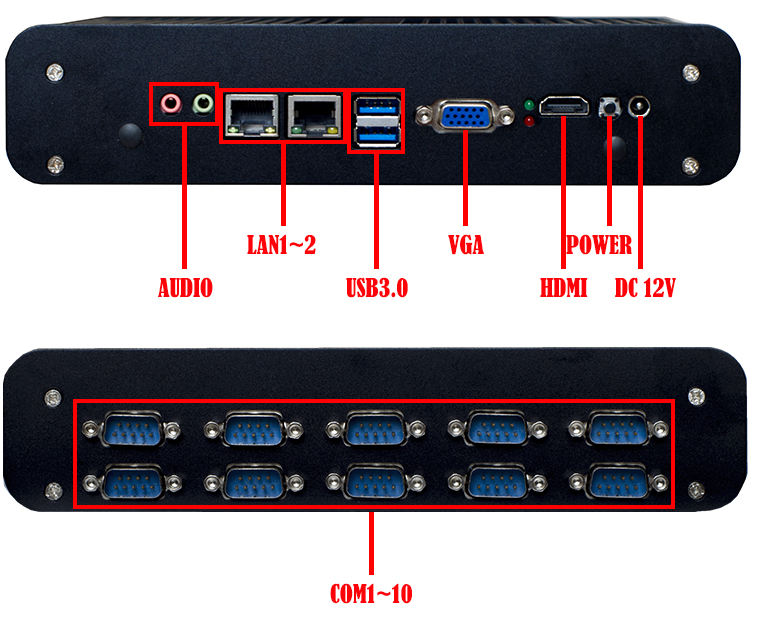 广东广东J1900嵌入式无风扇工控机支持WiFi千兆网口