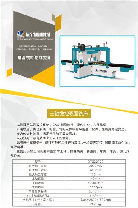 山东山东木工数控双面铣床-东宇机械(在线咨询)-数控双面铣床