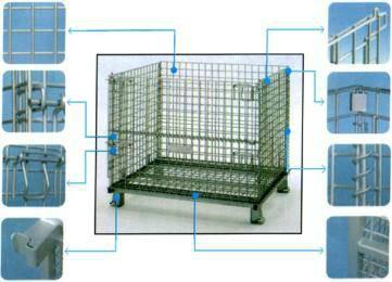 供应天津仓储笼常规仓储笼可折叠带轮铁笼