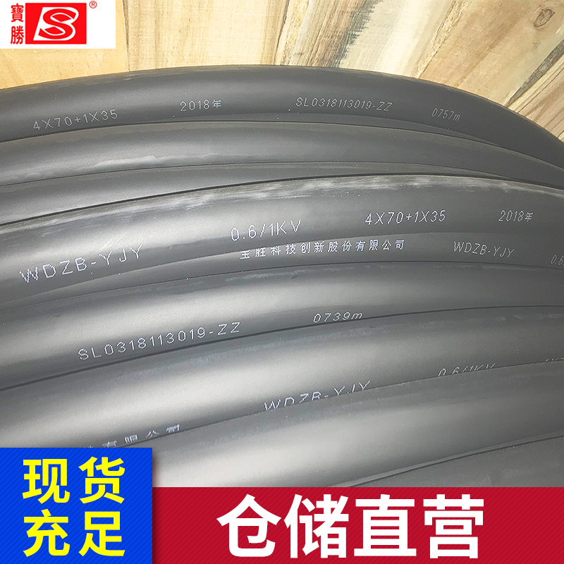 山东济宁宝胜股份 WDZB-YJY 4*70+1*35 电力电缆 仓储现货 国标线缆