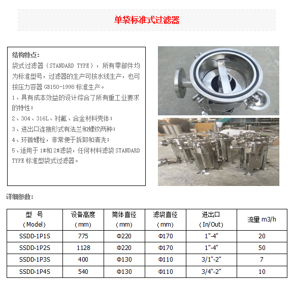 不锈钢袋式过滤器