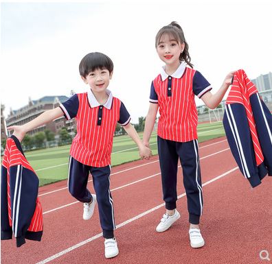 甘肃兰州儿童班服春夏秋季三件套学院风小学生校服运动套装幼儿园园服