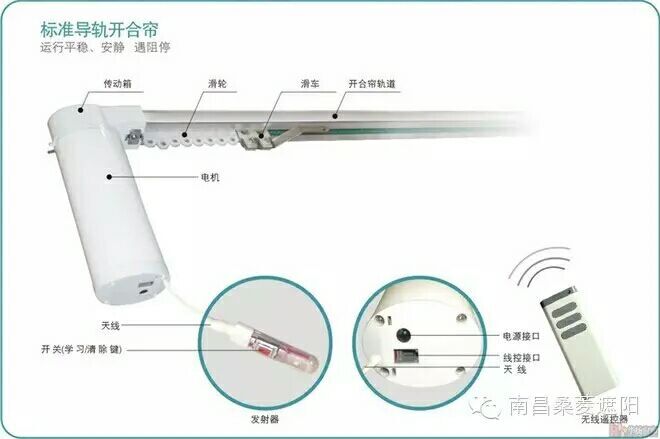 南昌定制电动开合帘遥控自动窗帘智能窗帘电机轨道静音智能家居