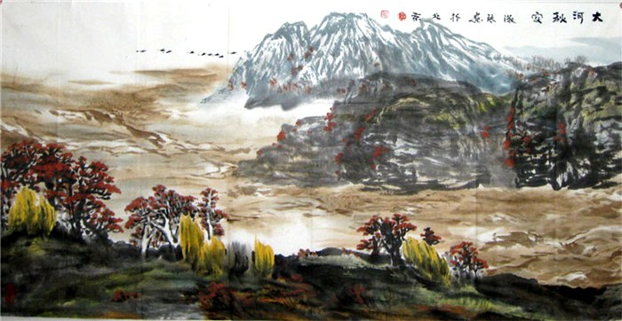 山东青岛国画山水画批发、泰州国画、  镇江集古斋(查看)