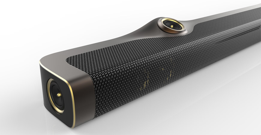 广东广州杜比全景声soundbar_电视蓝牙音箱设计_朗威工业设计全景声蓝牙音箱设计_朗威工业设计