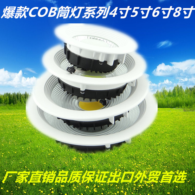 LED8寸筒灯COB筒灯10W15W20W30W压铸筒灯天花灯厂家批发