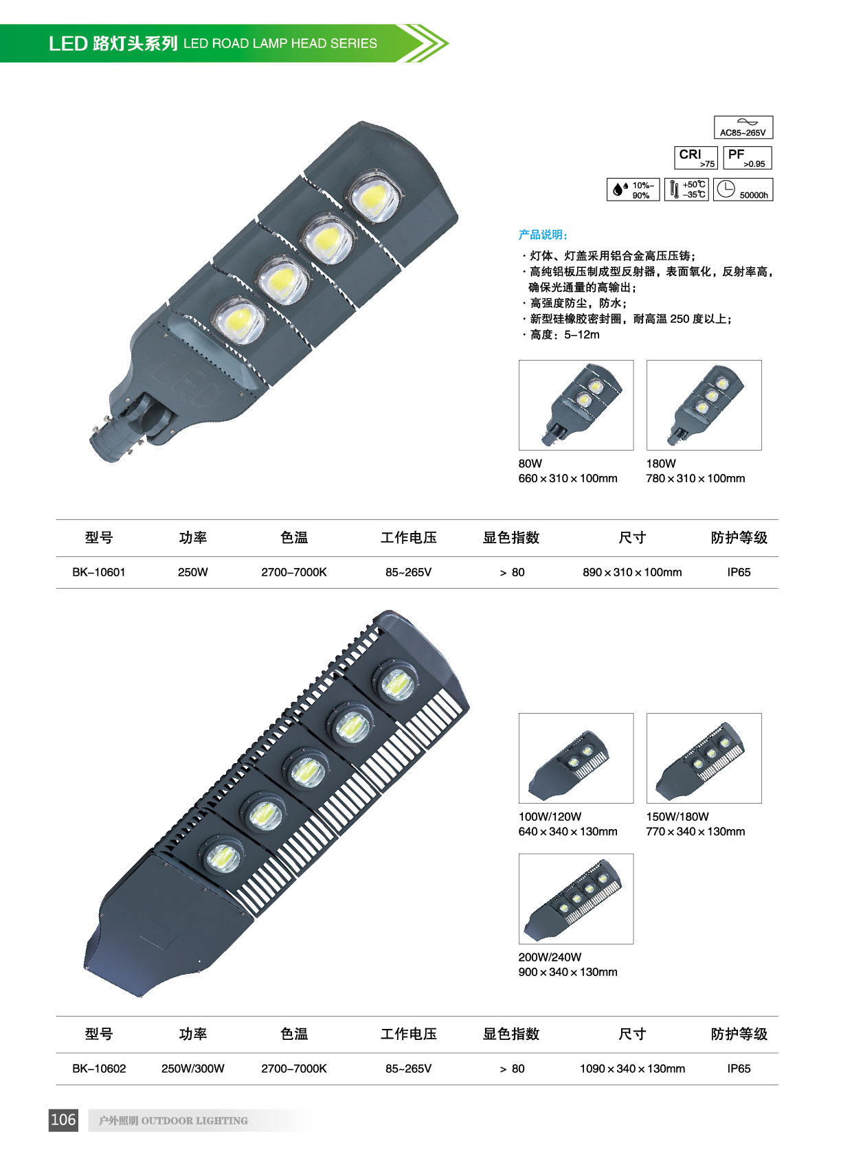 LED路灯头系列 户外LED照明灯具 户外LED灯具 古镇LED灯具厂家