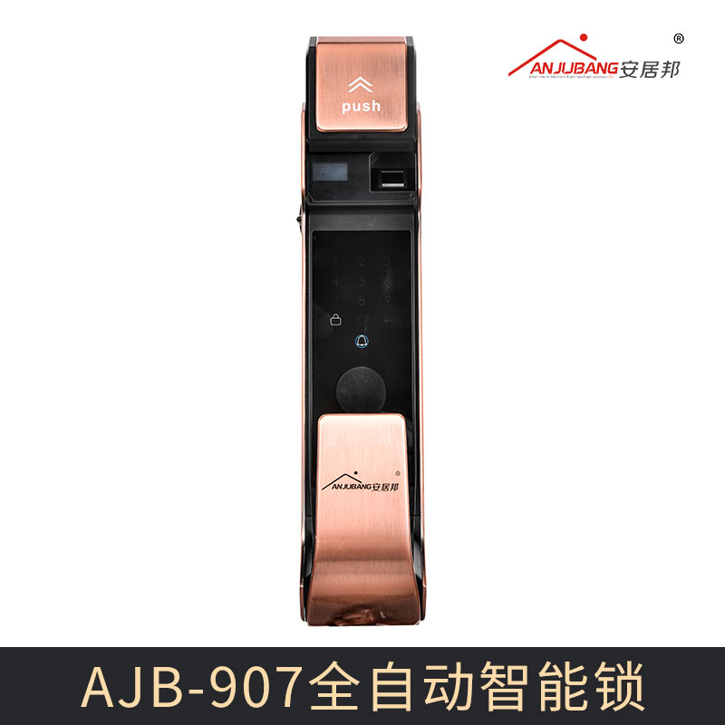 广东广州厂家直销 AJB-907全自动智能锁 指纹锁密码 智能锁 IC卡防盗门电子家用门锁